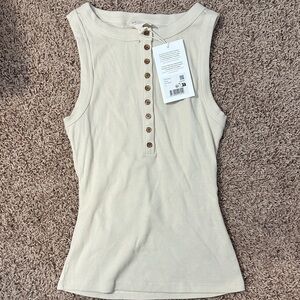 Sezane Women's Cream Sleeveless Top